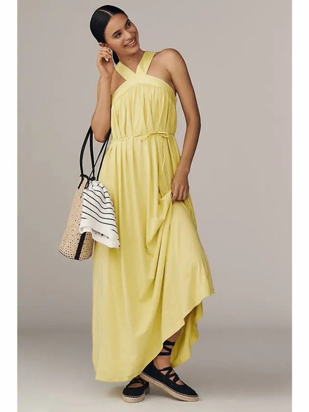 Anthropologie Nation Los Angeles Brielle Halter Maxi Dress New Size M